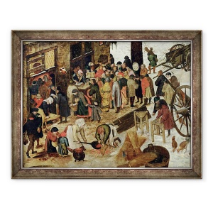 Tablou inramat - Pieter Brueghel the Younger - Plata zeciuiala, sau recensamantul din Betleem, detalii, 60 x 80 cm