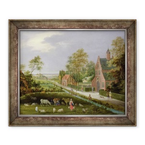 Tablou inramat - Pieter Gysels - Peisaj sat, 70 x 85 cm