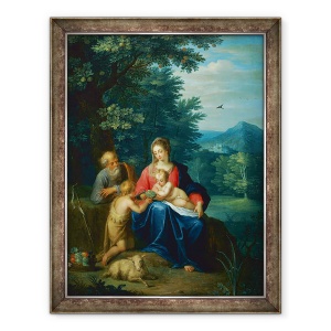 Tablou inramat - Pieter van Avont - Sfanta familie cu pruncul Sfantul Ioan Botezatorul, 70 x 90 cm