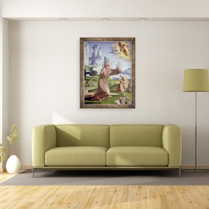 Tablou inramat - Pietro Francione - Sfantul Francisc I, 60 x 80 cm - Img 2