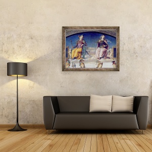 Tablou inramat - Pietro Perugino - Fortune si temperanta, detaliu de la Lunette of Fortune si Temperance, de la Sala dellUdienza, 60 x 80 cm - Img 2