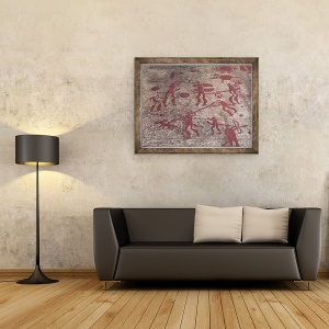 Tablou inramat - Protohistoric - Scene vanatoare, 60 x 80 cm - Img 2