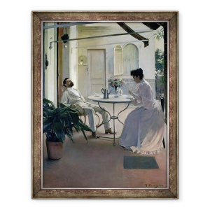 Tablou inramat - Ramon Casas i Carbo - Interior in aer liber, Barcelona, 70 x 90 cm