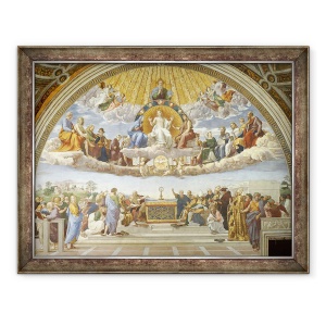 Tablou inramat - Raphael - Disputa, de la Stanza della Segnatura, 70 x 90 cm