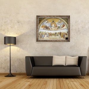 Tablou inramat - Raphael - Disputa, de la Stanza della Segnatura, 70 x 90 cm - Img 2
