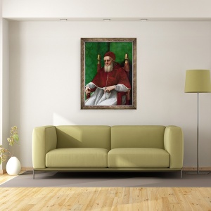 Tablou inramat - Raphael - Portretul Papei Iulius II, 70 x 90 cm - Img 2