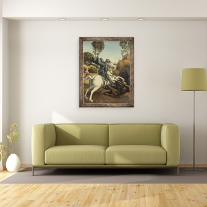 Tablou inramat - Raphael - Sfantul Gheorghe si Dragonul, 70 x 90 cm - Img 2