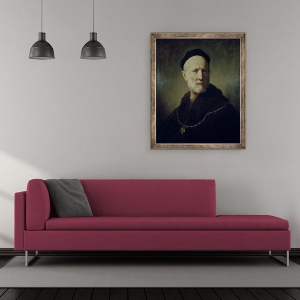 Tablou inramat - Rembrandt Harmensz van Rijn - Bustul unui batran, 50 x 60 cm - Img 2