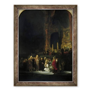 Tablou inramat - Rembrandt Harmensz van Rijn - Femeia luata in adulter, 70 x 90 cm