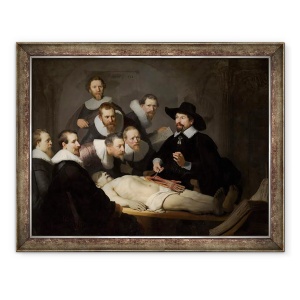 Tablou inramat - Rembrandt Harmensz van Rijn - Lectia de anatomie a lui Dr. Nicolaes Tulp, 60 x 80 cm