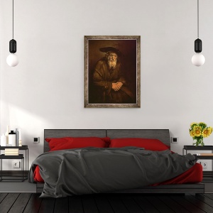 Tablou inramat - Rembrandt Harmensz van Rijn - Portretul unui Vechi Evreu, 70 x 90 cm - Img 3