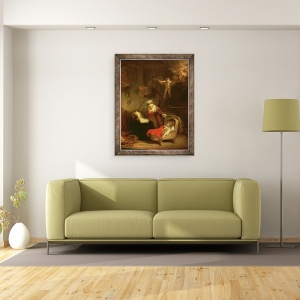 Tablou inramat - Rembrandt Harmensz van Rijn - Sfanta familie, 60 x 80 cm - Img 2