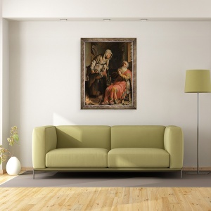 Tablou inramat - Rembrandt Harmensz van Rijn - Tobit si Anna cu copilul, 70 x 90 cm - Img 2