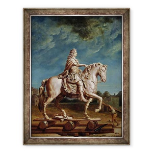 Tablou inramat - Rene Antoine Houasse - Transportarea statuii ecvestre a lui Ludovic al XIV-lea de la Atelierul de la Manastirea Capucinelor in 1669, 60 x 80 cm
