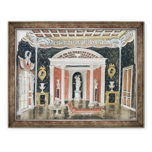 Tablou inramat - Rex Whistler - Proiecte pentru Mandrie si prejudecati produse la Teatrul St. James, februarie 1936 pen, 60 x 80 cm