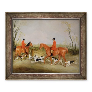 Tablou inramat - Richard Barrett Davis - George Mountford, Huntsman la Quorn, si W. Derry, Whipper-In, la John OGaunt Gorse, nr. Melton Mowbray, 70 x 85 cm