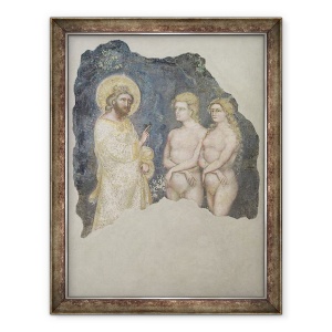 Tablou inramat - Ridolfo di Arpo Guariento - Adam si Eva binecuvantati de Dumnezeu, 60 x 80 cm