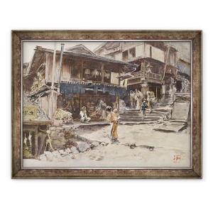 Tablou inramat - Robert Frederick Blum - O strada in Ikao, Japonia I, 70 x 90 cm