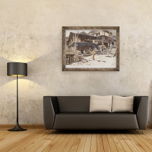 Tablou inramat - Robert Frederick Blum - O strada in Ikao, Japonia I, 70 x 90 cm - Img 2