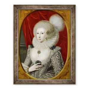 Tablou inramat - Robert Peake the Elder - Portretul unei femei, posibil Frances Cotton, Lady Montagu, de Castelul Boughton, 70 x 90 cm