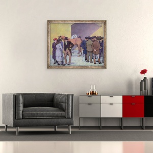 Tablou inramat - Robert Polhill Bevan - O dimineata la Tattersall, 70 x 85 cm - Img 2