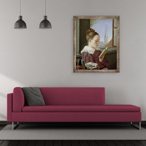 Tablou inramat - Rudolph Friedrich Wasmann - Minna Wasmann, sora artistului 1811-36, 50 x 60 cm - Img 2