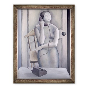 Tablou inramat - Ruth Addinall - Femeie la telefon, 60 x 80 cm