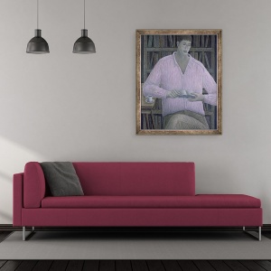 Tablou inramat - Ruth Addinall - Omul de lectura, 50 x 60 cm - Img 2