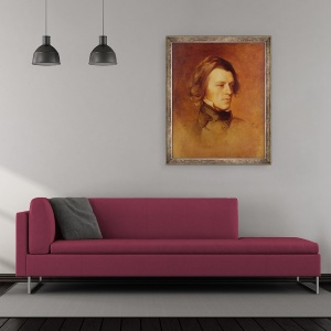 Tablou inramat - Samuel Laurence - Portretul lui Alfred Lord Tennyson 1809-92 c.1840, 50 x 60 cm - Img 2