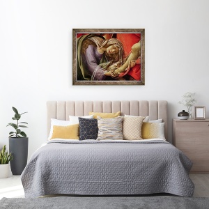 Tablou inramat - Sandro Botticelli - Plangerile lui Hristos, detaliile Mariei Magdalena si picioarele lui Hristos, 70 x 90 cm - Img 3