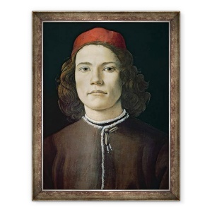 Tablou inramat - Sandro Botticelli - Portretul unui Tanar, 60 x 80 cm