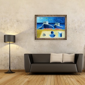 Tablou inramat - Sara Hayward - Doua barci, 60 x 80 cm - Img 2