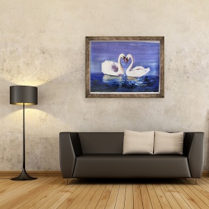 Tablou inramat - Sarah Thompson-Engels - Lebede, 60 x 80 cm - Img 2