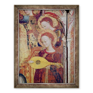 Tablou inramat - Sassetta - Detaliu al muzicienilor de inger dintr-o pictura a Fecioarei si Copilului inconjurat de sase ingeri, 70 x 90 cm