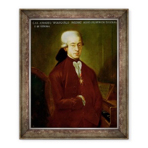 Tablou inramat - Scoala Austriaca - Portretul lui Wolfgang Amadeus Mozart 1756-91 dupa 1770, 50 x 60 cm
