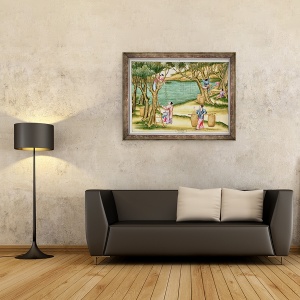 Tablou inramat - Scoala chineza - Colectarea duzilor, 60 x 80 cm - Img 2