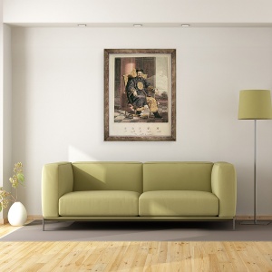 Tablou inramat - Scoala chineza - Portretul imparatului Chien-Lung Ti, 60 x 80 cm - Img 2