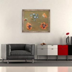 Tablou inramat - Scoala Elvetiana - Maci si Tradascanthus, 50 x 60 cm - Img 2