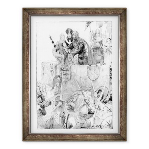 Tablou inramat - scoala engleza - Edward I declarand fiul sau Print de Wales, 60 x 80 cm