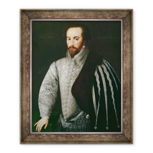 Tablou inramat - Scoala Engleza - Portretul lui Sir Walter Raleigh 1554-1618 1588, 50 x 60 cm