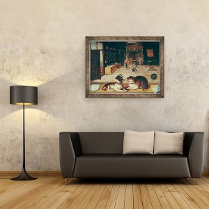 Tablou inramat - Scoala flamanda - Proverb, 60 x 80 cm - Img 2