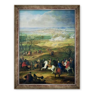 Tablou inramat - Scoala franceza - Asediul Mons de Ludovic al XIV-lea 1638-1715 9 aprilie 1691, 60 x 80 cm