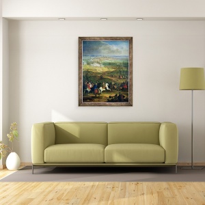 Tablou inramat - Scoala franceza - Asediul Mons de Ludovic al XIV-lea 1638-1715 9 aprilie 1691, 60 x 80 cm - Img 2