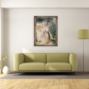 Tablou inramat - Scoala franceza - Blanca si Abon Hamet in Gradinile Alhambrei, 60 x 80 cm - Img 2