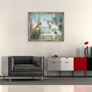Tablou inramat - Scoala Franceza - Cele Cinci Simturi - Sentimentul gustului, 50 x 60 cm - Img 2