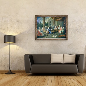Tablou inramat - Scoala franceza - Concert de familie la Chateau Renescure, 60 x 80 cm - Img 2