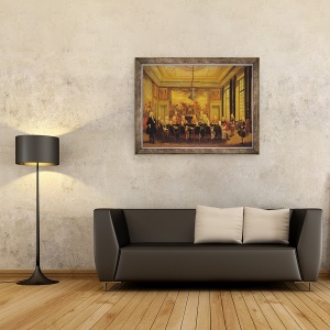 Tablou inramat - Scoala franceza - Consiliul de Regenta pentru Minoritatea lui Ludovic al XV-lea 1710-74 16 septembrie 1715, 60 x 80 cm - Img 2