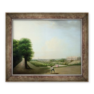 Tablou inramat - Scoala Franceza - Constructia locului Ludovic al XV-lea din Gradina Hotel de Resnel, 50 x 60 cm