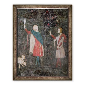 Tablou inramat - Scoala franceza - Detaliu a doi soimi, din Camera Cerbilor, 60 x 80 cm