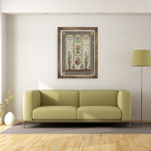 Tablou inramat - Scoala franceza - Flori si un cos agatat, 60 x 80 cm - Img 2